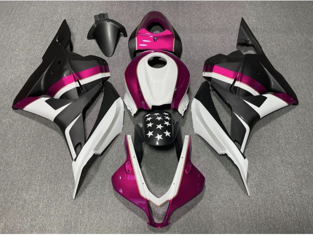 Matte Black and Pink Star 2009-2012 Honda CBR600RR Motorcycle Fairing