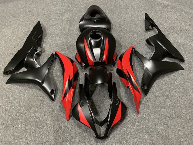 Matte Black and Red 2007-2008 Honda CBR600RR Motorcycle Fairing