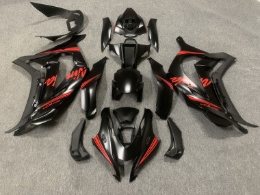 Matte Black w Red 2016-2019 Kawasaki ZX10R Motorcycle Fairing