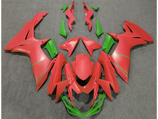 Matte Grapefruit Red & Green 2011-2024 Suzuki GSXR 600-750 Motorcycle Fairing