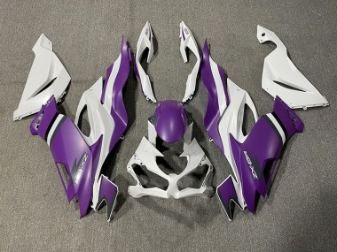 Matte Purple and White 2019-2023 Kawasaki ZX6R Motorcycle Fairing