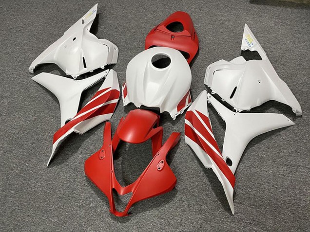 Matte Red / White 2009-2012 Honda CBR600RR Motorcycle Fairing