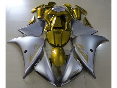 Matte Silver & Gold 2009-2011 Yamaha R1 Motorcycle Fairing