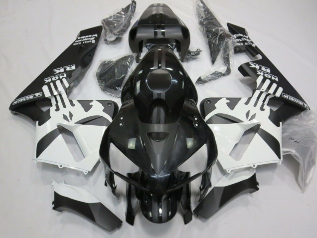 Matte Black & White Punisher Logo 2005-2006 Honda CBR600RR Motorcycle Fairing