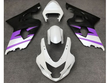 Matte White & Purple 2004-2005 Suzuki GSXR 600-750 Motorcycle Fairing