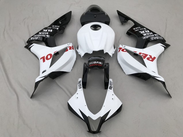 Matte White & Red Repsol 2007-2008 Honda CBR600RR Motorcycle Fairing