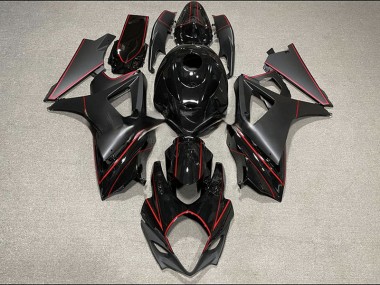 Matte and Gloss Black & Red Trim 2007-2008 Suzuki GSXR 1000 Motorcycle Fairing