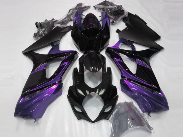 Mood Purple and Gloss Black 2007-2008 Suzuki GSXR 1000 Motorcycle Fairing