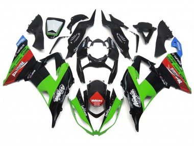 MotoCard Green and Black 2013-2018 Kawasaki ZX6R Motorcycle Fairing