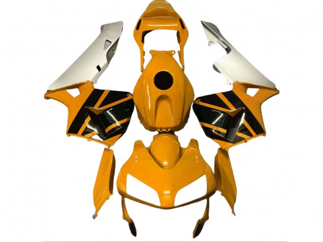 Mustard Yellow & Matte Silver 2003-2004 Honda CBR600RR Motorcycle Fairing