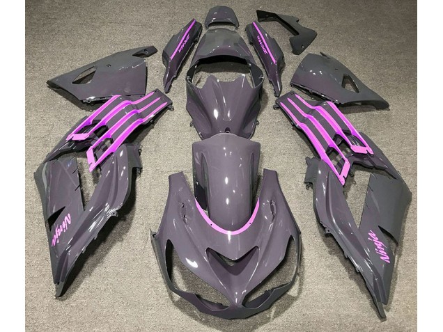 Nardo Grey & Pink 2012-2021 Kawasaki ZX14R Motorcycle Fairing