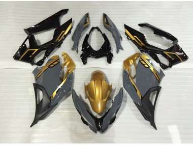 Nardo Grey and Gold 2018-2023 Kawasaki Ninja 400 Motorcycle Fairing