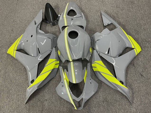 Nardo Grey and High Viz Yellow 2009-2012 Honda CBR600RR Motorcycle Fairing