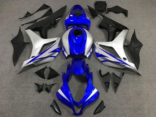 OEM Style Blue and Silver 2007-2008 Honda CBR600RR Motorcycle Fairing