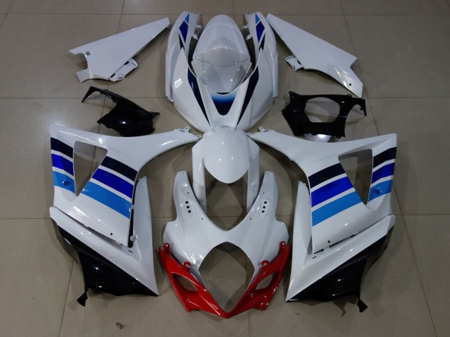 OEM Style Blue and White 2007-2008 Suzuki GSXR 1000 Motorcycle Fairing