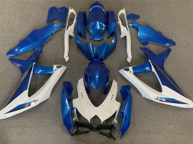 OEM Style Blue and White 2008-2010 Suzuki GSXR 600-750 Motorcycle Fairing