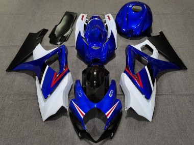 OEM Style Gloss Blue and White 2007-2008 Suzuki GSXR 1000 Motorcycle Fairing