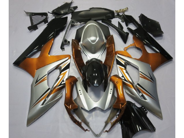 Orange Silver and Black 2005-2006 Suzuki GSXR 1000 Motorcycle Fairing