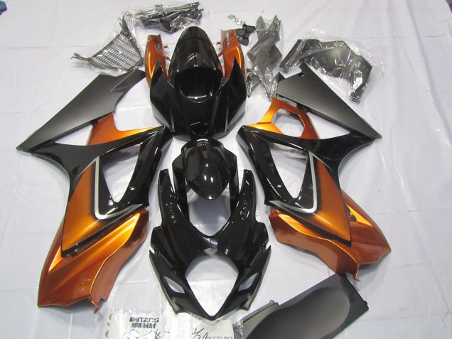 Orange and Black 2007-2008 Suzuki GSXR 1000 Motorcycle Fairing