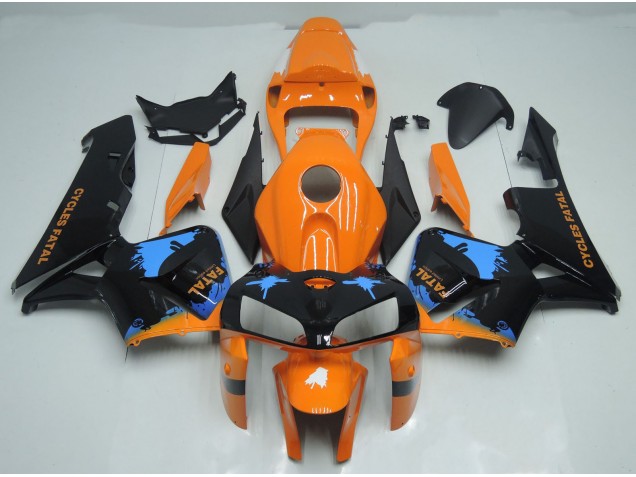 Orange and Black Splatter 2005-2006 Honda CBR600RR Motorcycle Fairing