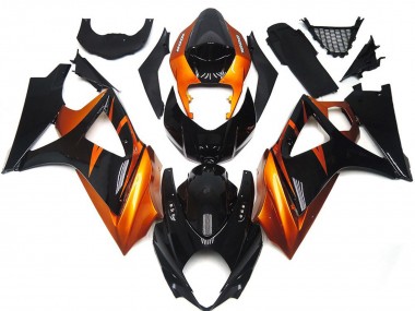 Orange and Gloss Black Style 2007-2008 Suzuki GSXR 1000 Motorcycle Fairing