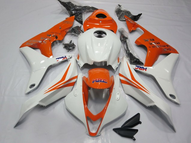 Orange and White HRC- CBR600RR 07-08 2007-2008 Honda CBR600RR Motorcycle Fairing