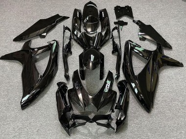 Gloss Black & White Logos 2008-2010 Suzuki GSXR 600-750 Motorcycle Fairing