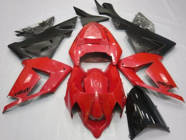 Pearl Red & Black 2004-2005 Kawasaki ZX10R Motorcycle Fairing