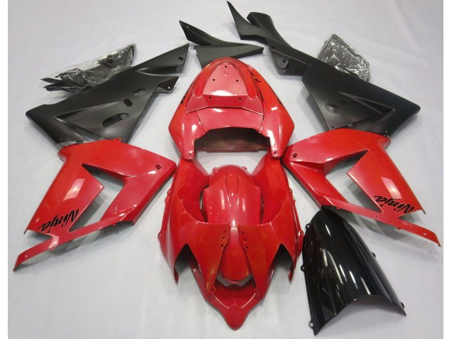 Pearl Red & Black 2004-2005 Kawasaki ZX10R Motorcycle Fairing