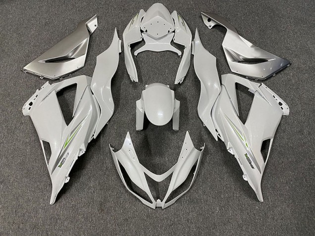 Pearl White 2013-2018 Kawasaki ZX6R Motorcycle Fairing