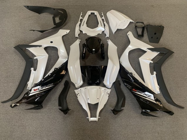 Pearl White & Black 2011-2015 Kawasaki ZX10R Motorcycle Fairing