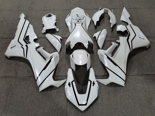 Pearl White & Black Lining 2017-2023 Honda CBR1000RR Motorcycle Fairing