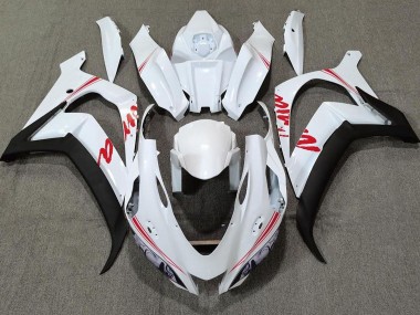 Pearl White & Red Logos 2016-2019 Kawasaki ZX10R Motorcycle Fairing