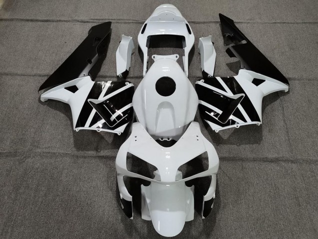 Pearl White and Black 2003-2004 Honda CBR600RR Motorcycle Fairing