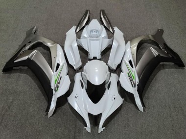 Pearl White and Silver 2016-2019 Kawasaki ZX10R Motorcycle Fairing