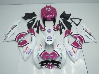 Pink Lucky Strike 2008-2010 Suzuki GSXR 600-750 Motorcycle Fairing