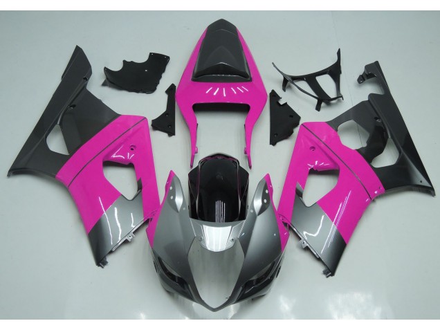 Pink Silver and Black 2003-2004 Suzuki GSXR 1000 Motorcycle Fairing