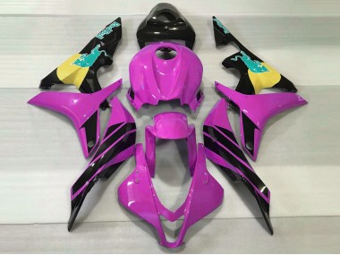 Pink & Teal Bull 2007-2008 Honda CBR600RR Motorcycle Fairing