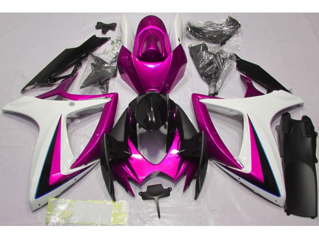 Pink & White 2006-2007 Suzuki GSXR 600-750 Motorcycle Fairing