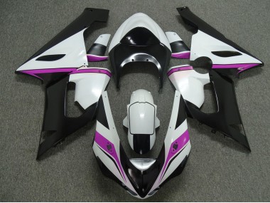 Pink White and Black 2005-2006 Kawasaki ZX6R Motorcycle Fairing