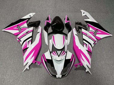 Pink White and Black Zag 2009-2012 Kawasaki ZX6R Motorcycle Fairing