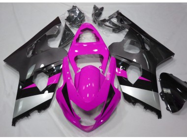 Pink and Silver 2004-2005 Suzuki GSXR 600-750 Motorcycle Fairing