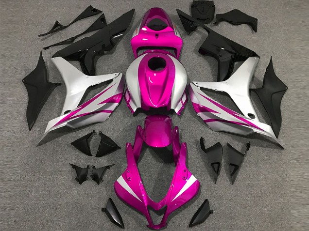 Pink and Silver OEM Style 2007-2008 Honda CBR600RR Motorcycle Fairing