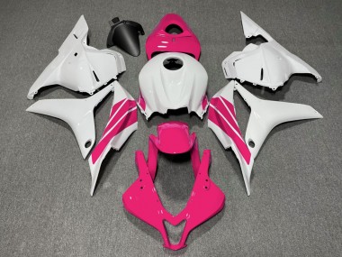 Pink and White Side Stripe 2009-2012 Honda CBR600RR Motorcycle Fairing