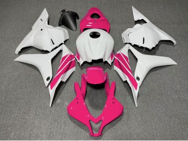 Pink and White Side Stripe 2009-2012 Honda CBR600RR Motorcycle Fairing