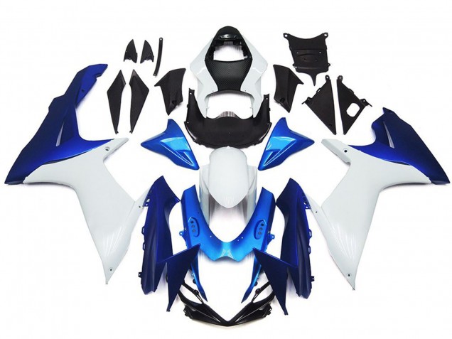 Plain White and Blue Style Kit 2011-2024 Suzuki GSXR 600-750 Motorcycle Fairing