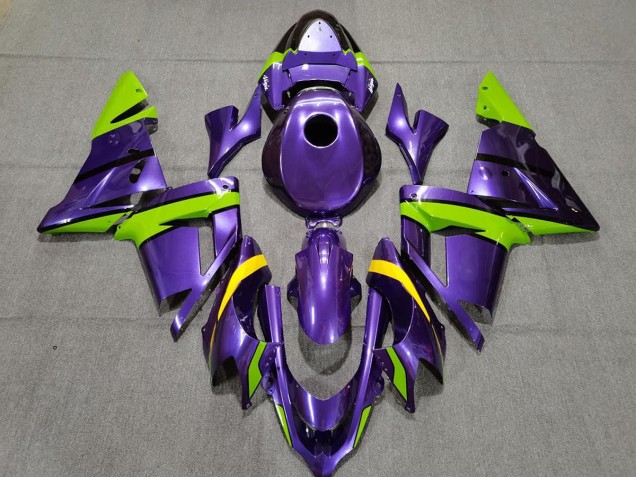 Purple Green and Yellow 2004-2005 Kawasaki ZX10R Motorcycle Fairing