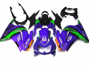 Purple Green and black 2008-2012 Kawasaki Ninja 250 Motorcycle Fairing