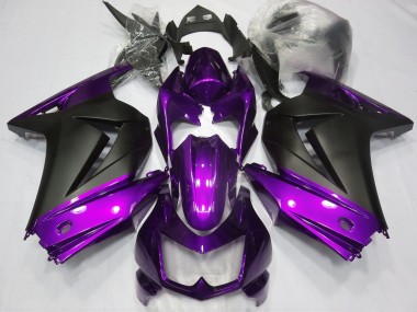 Purple and Matte Black 2008-2012 Kawasaki Ninja 250 Motorcycle Fairing