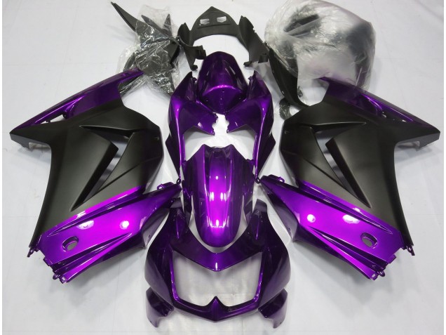 Purple and Matte Black 2008-2012 Kawasaki Ninja 250 Motorcycle Fairing